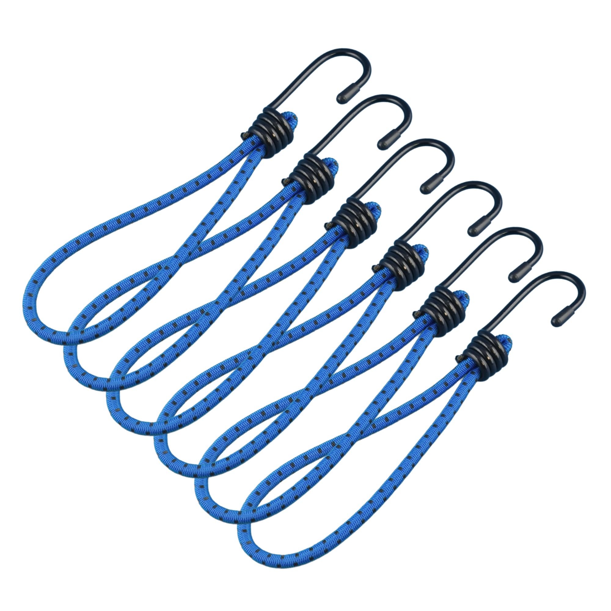 สายรัดยางยืดแบบห่วง ECSAI ตะขอเหล็ก ขนาด 6 มม. ยาว 30 ซม. สีน้ำเงิน-ดำ (แพ็ค 6 ชิ้น)_0